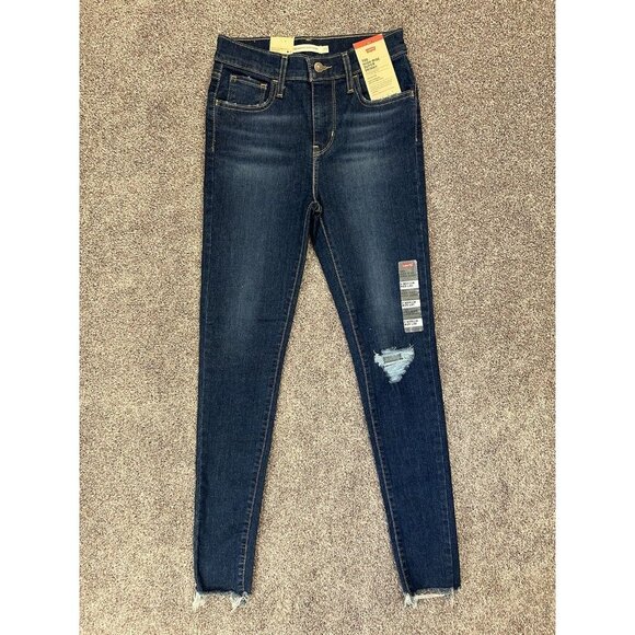 Levi's 720 Womens Super Skinny Jeans Size 0 Med / W25 L30 Blue High Rise NWT $69 - Picture 2 of 16